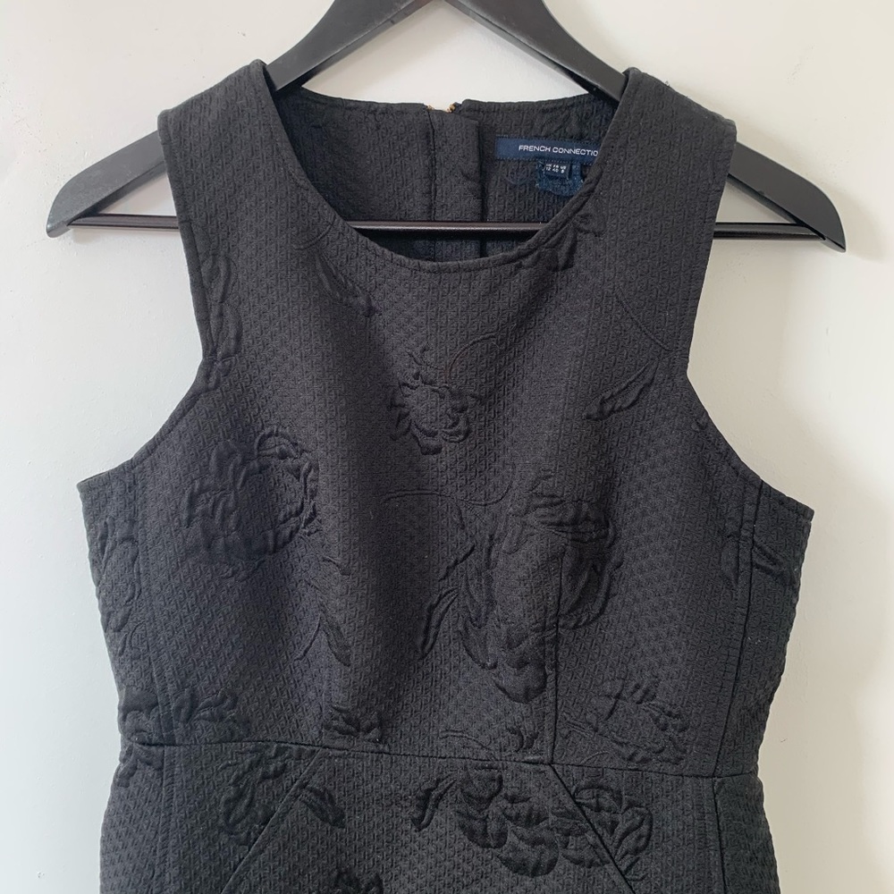 French Connection Black Textured Sheath Dress - Picture 4 of 8